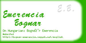 emerencia bognar business card